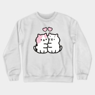 cute cartoon cat couple Valentine Crewneck Sweatshirt